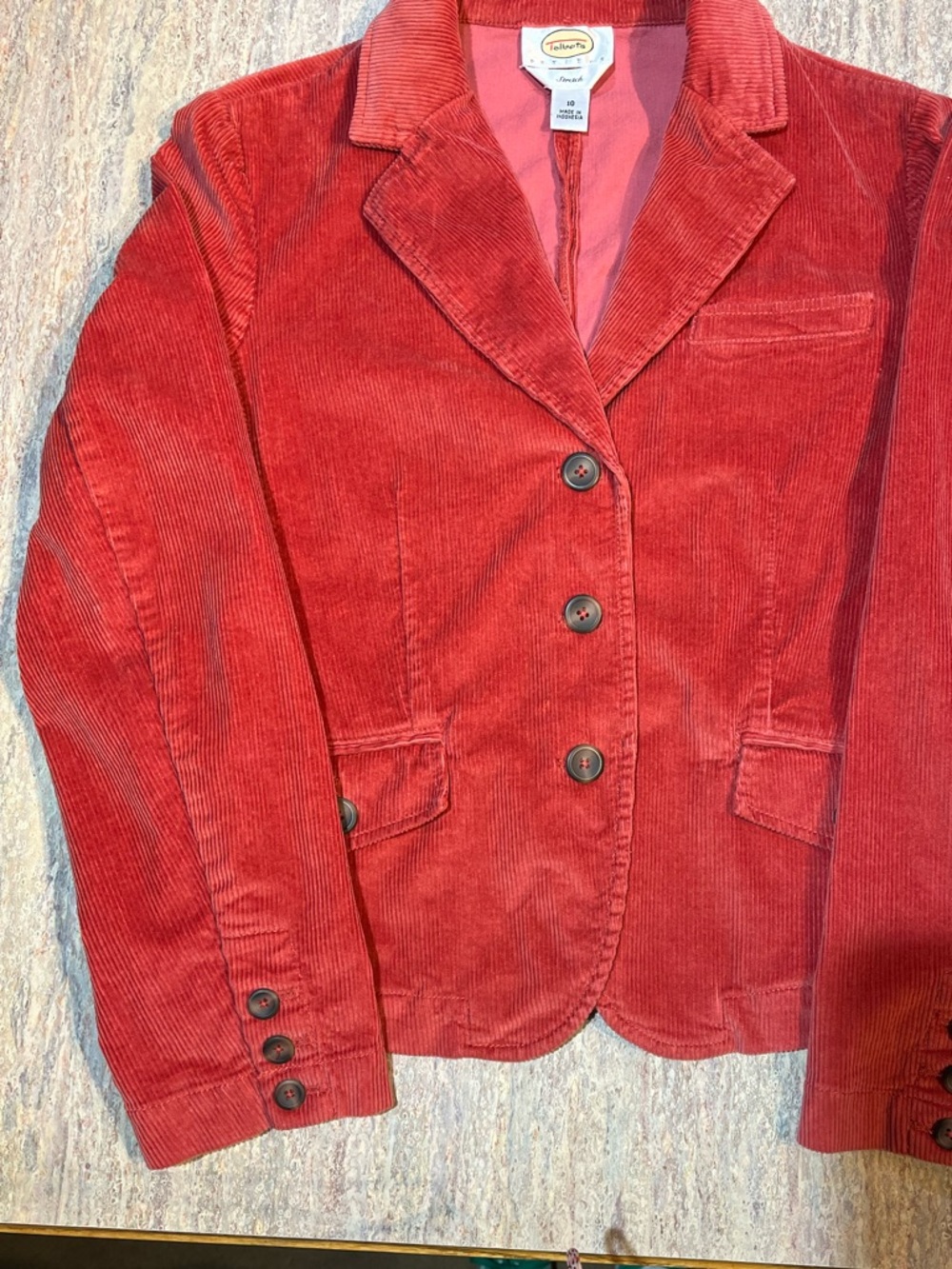 Talbots Raspberry Corduroy Cotton short shaped Jacket 10P - Picture 11 of 12